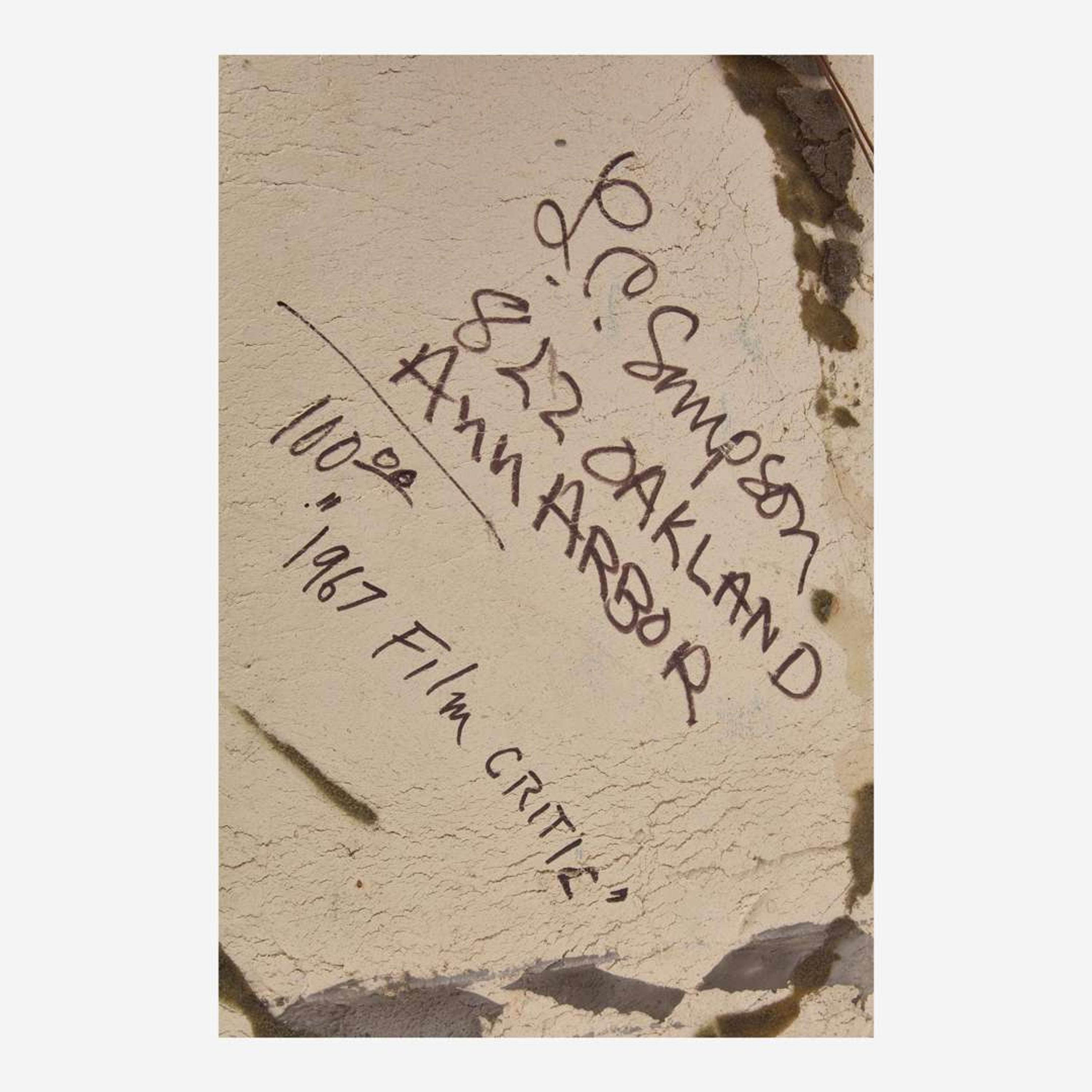 Buster Simpson (American, b. 1942) "1967 Film Critic" Wall Plaque, USA, 1967