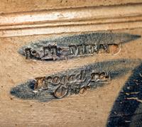 Two Four-Gallon Cobalt Decorated Stoneware Crocks