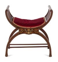 An Italian Marquetry Curule Bench