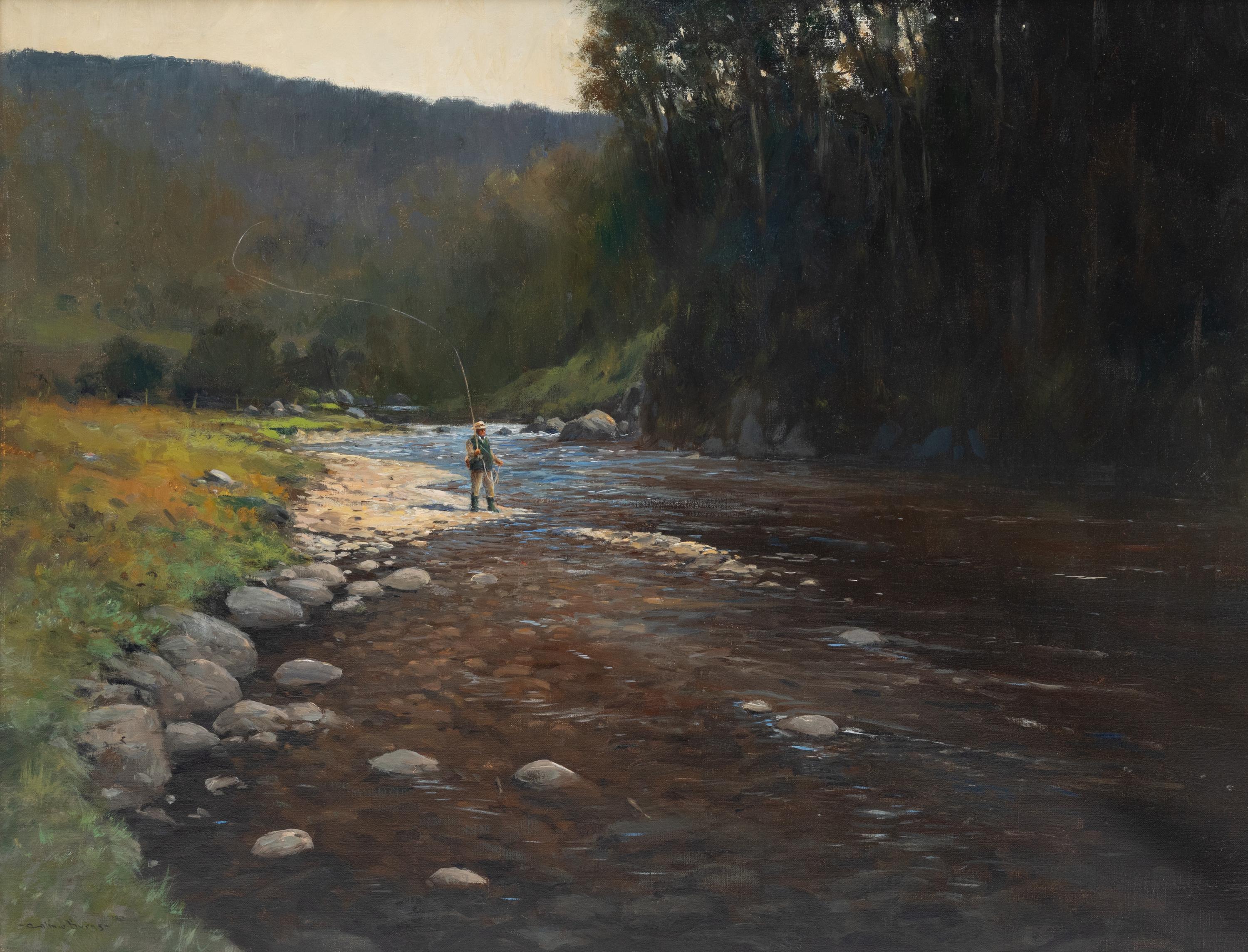 Fisherman on a River - The River Tavy Below Horndon