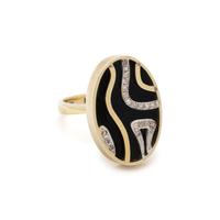 FRED, BICOLOR GOLD, ONYX AND DIAMOND RING