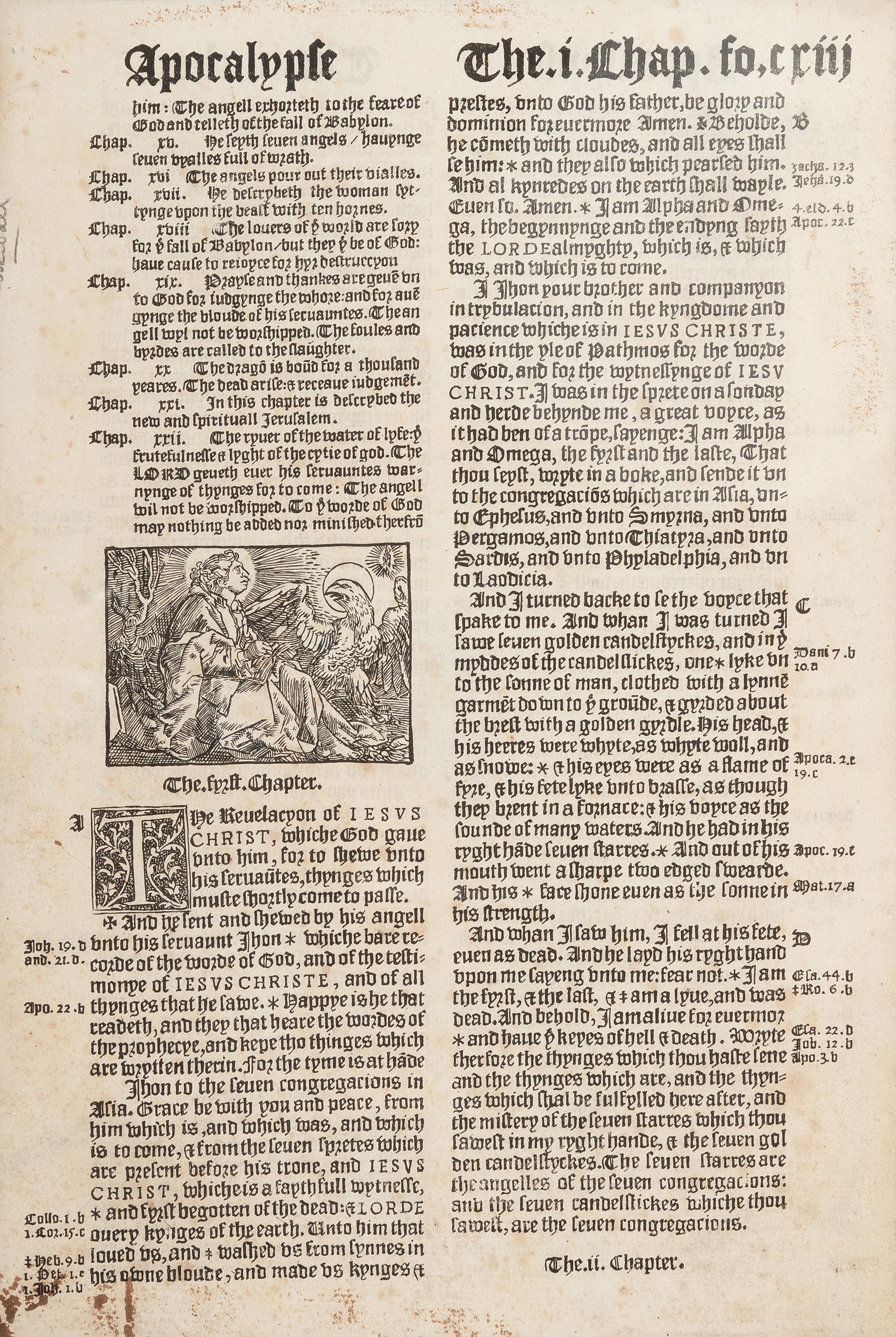 [BIBLE LEAVES - ENGLISH - 16TH CENTURY]. A group of 9 Bible leaves in English, comprising:
