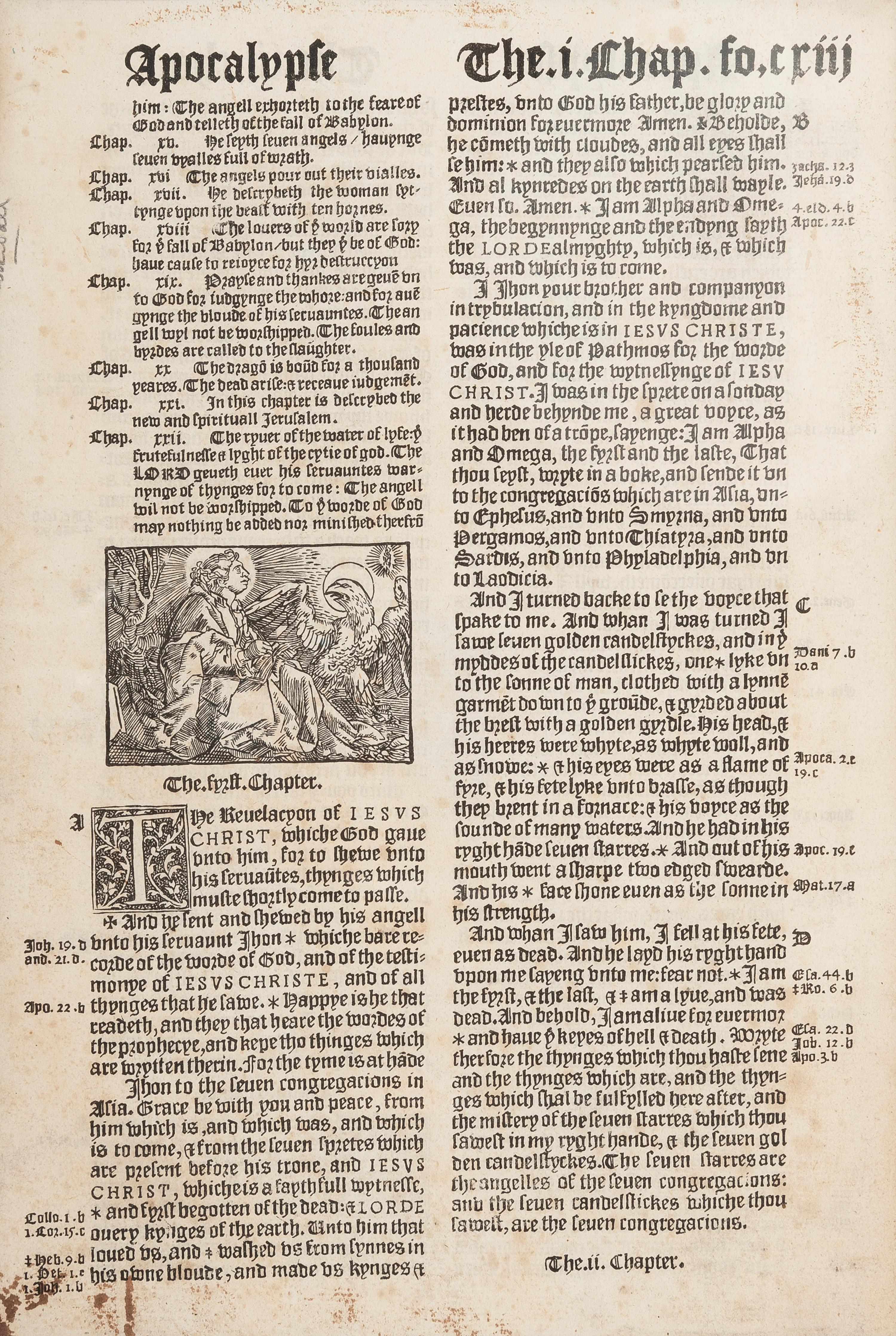 [BIBLE LEAVES - ENGLISH - 16TH CENTURY]. A group of 9 Bible leaves in English, comprising: