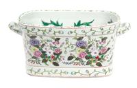 Continental Ceramic Cache Pot Height 7 1/4 inches, length 17 inches. — 20TH CENTURY