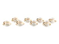 A Set of Eight Royal Copenhagen Flora Danica Porcelain Teacups and Saucers