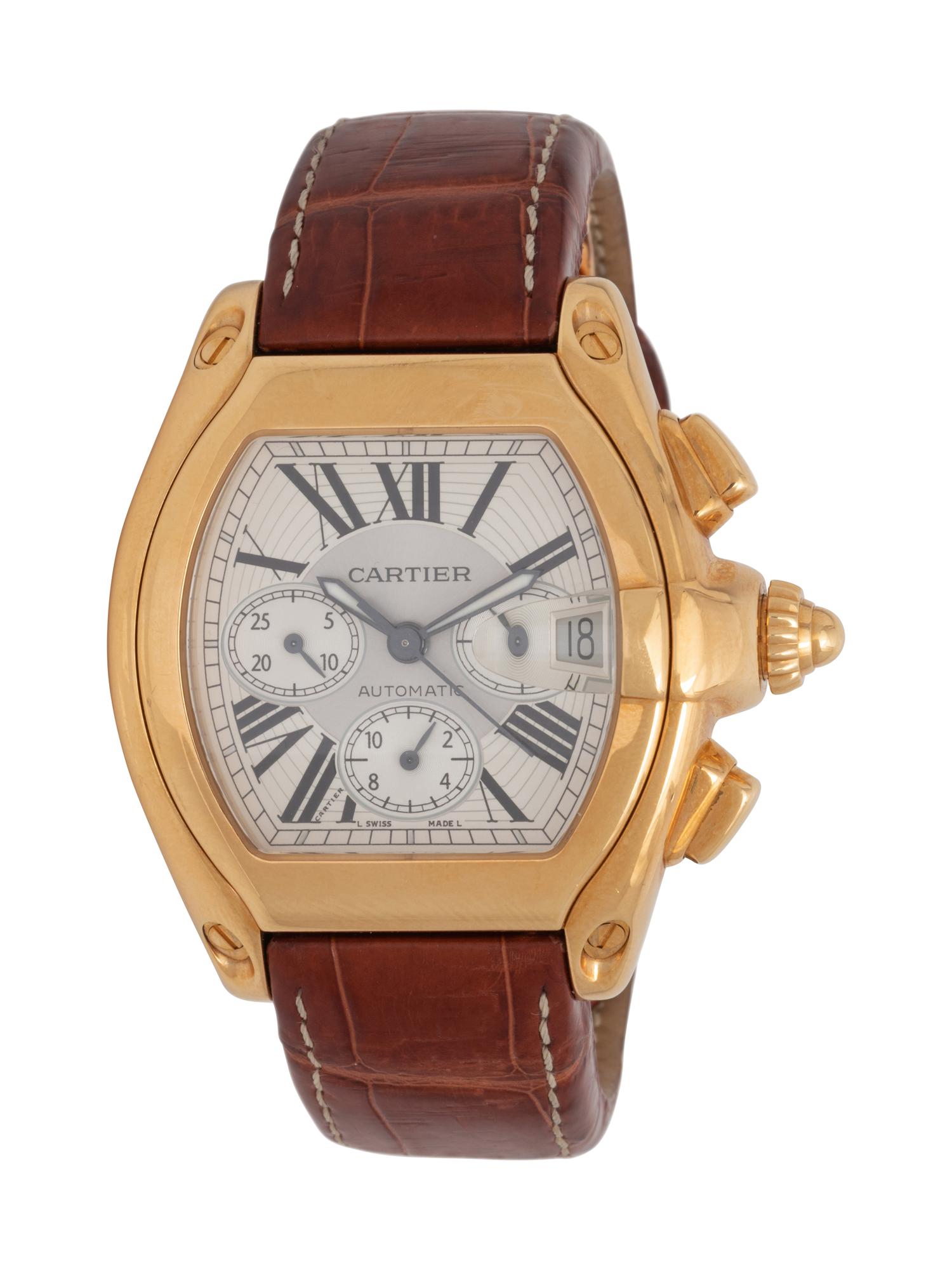 CARTIER, REF. 2619 18K YELLOW GOLD CHRONOGRAPH 'ROADSTER' WATCH