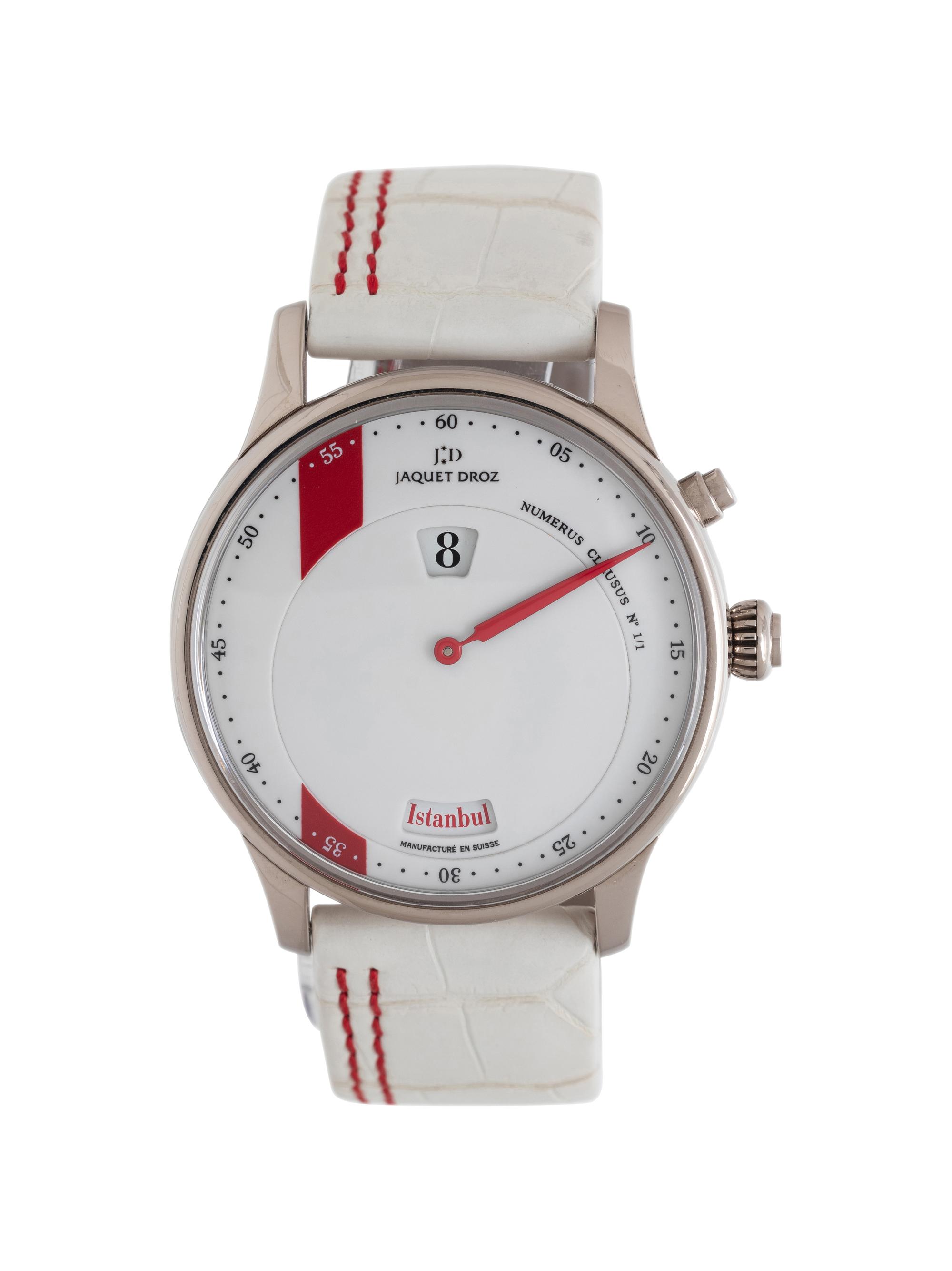 JAQUET DROZ, 18K WHITE GOLD 'LES DOUZE VILLES' WATCH