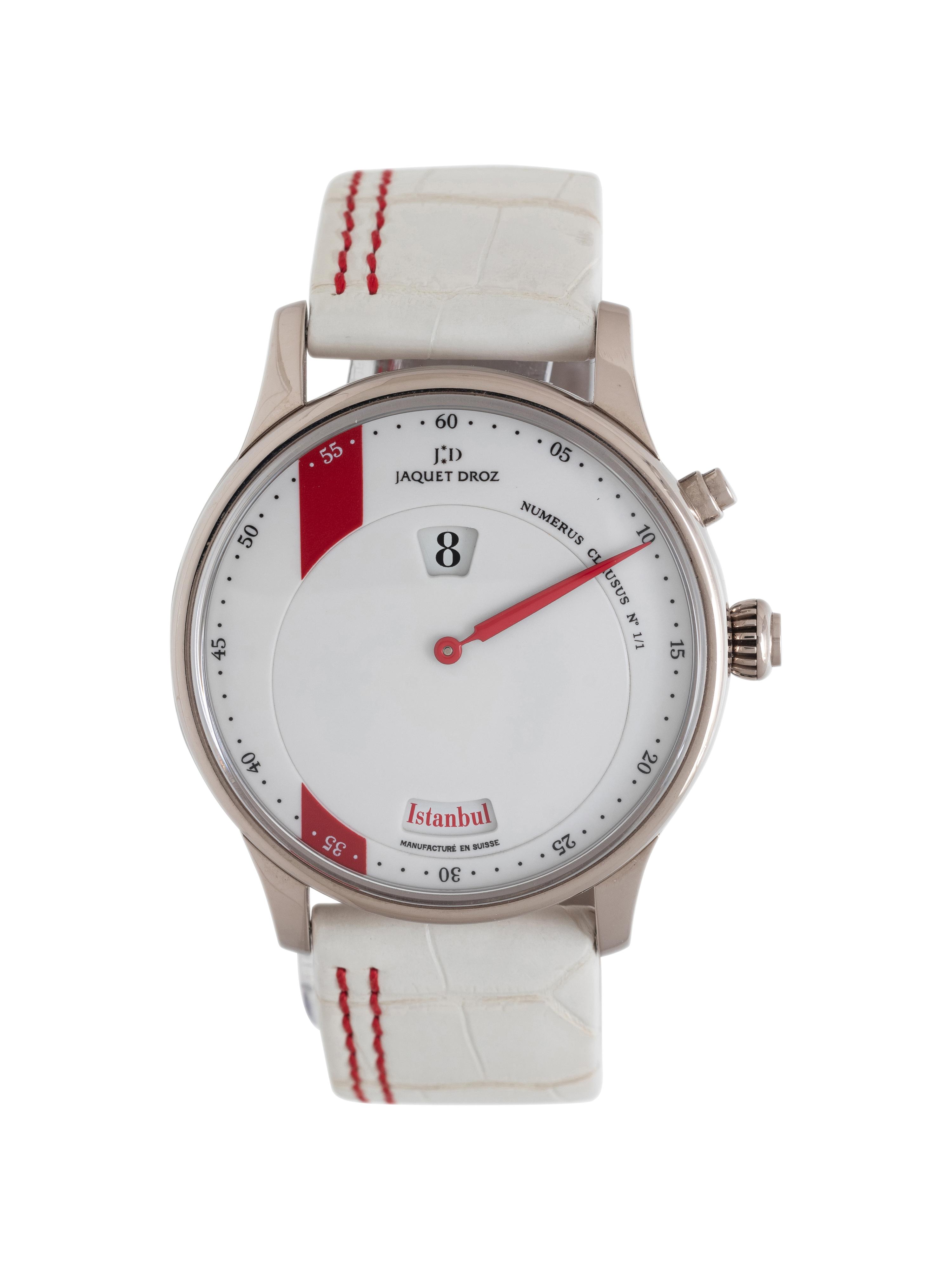 JAQUET DROZ, 18K WHITE GOLD 'LES DOUZE VILLES' WATCH