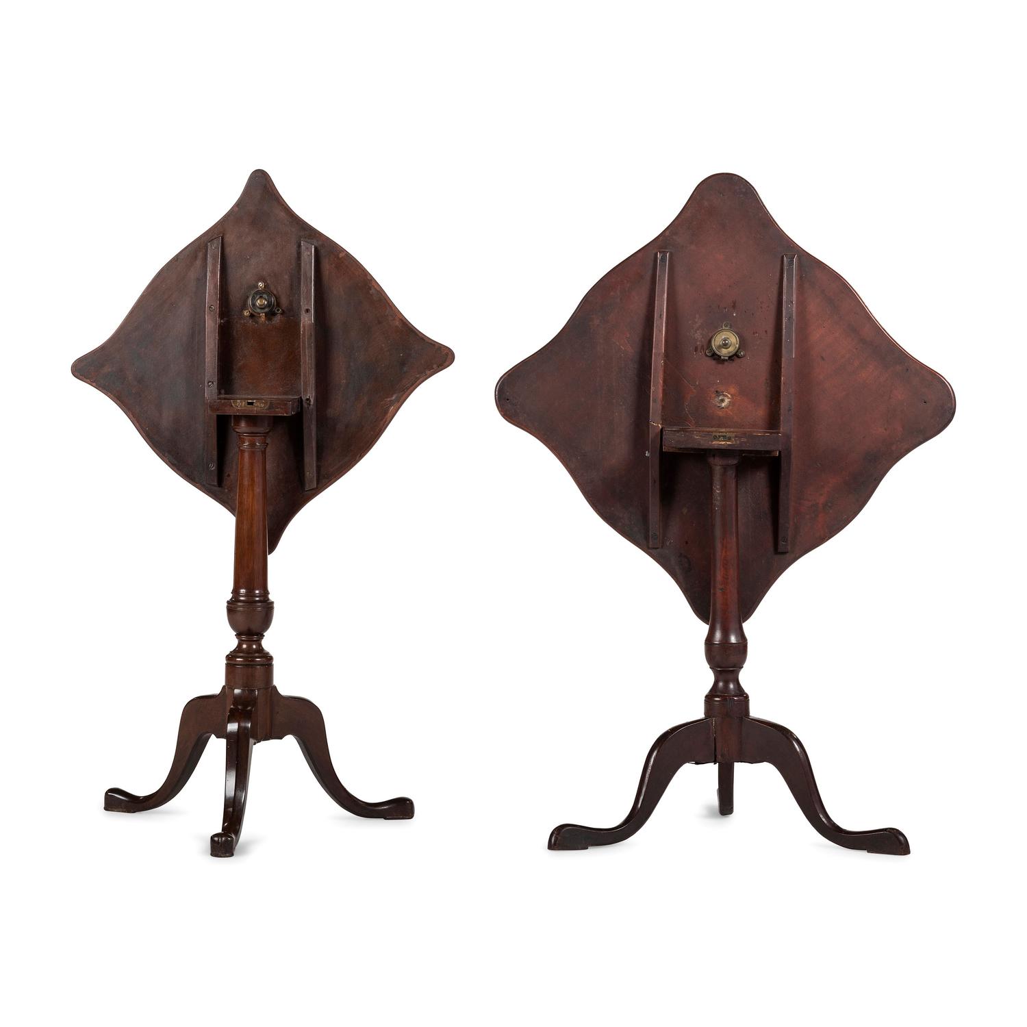 A Federal Figured Mahogany Handkerchief Tilt-Top Candlestand