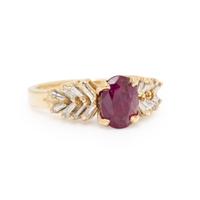 Ruby, Diamond, and Yellow Gold Ring