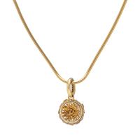 YELLOW GOLD, STERLING SILVER, AND DIAMOND PENDANT NECKLACE
