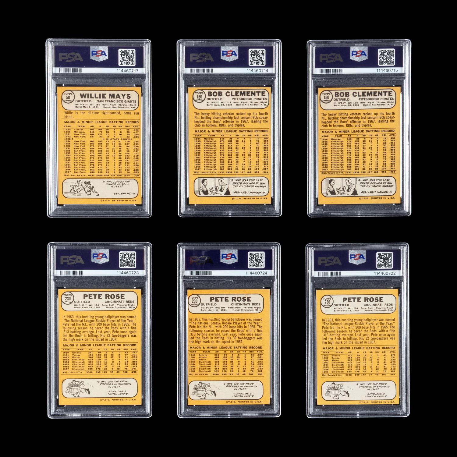 A Collection of PSA Graded 1968 Topps Halll of Fame and Notable Baseball Cards
