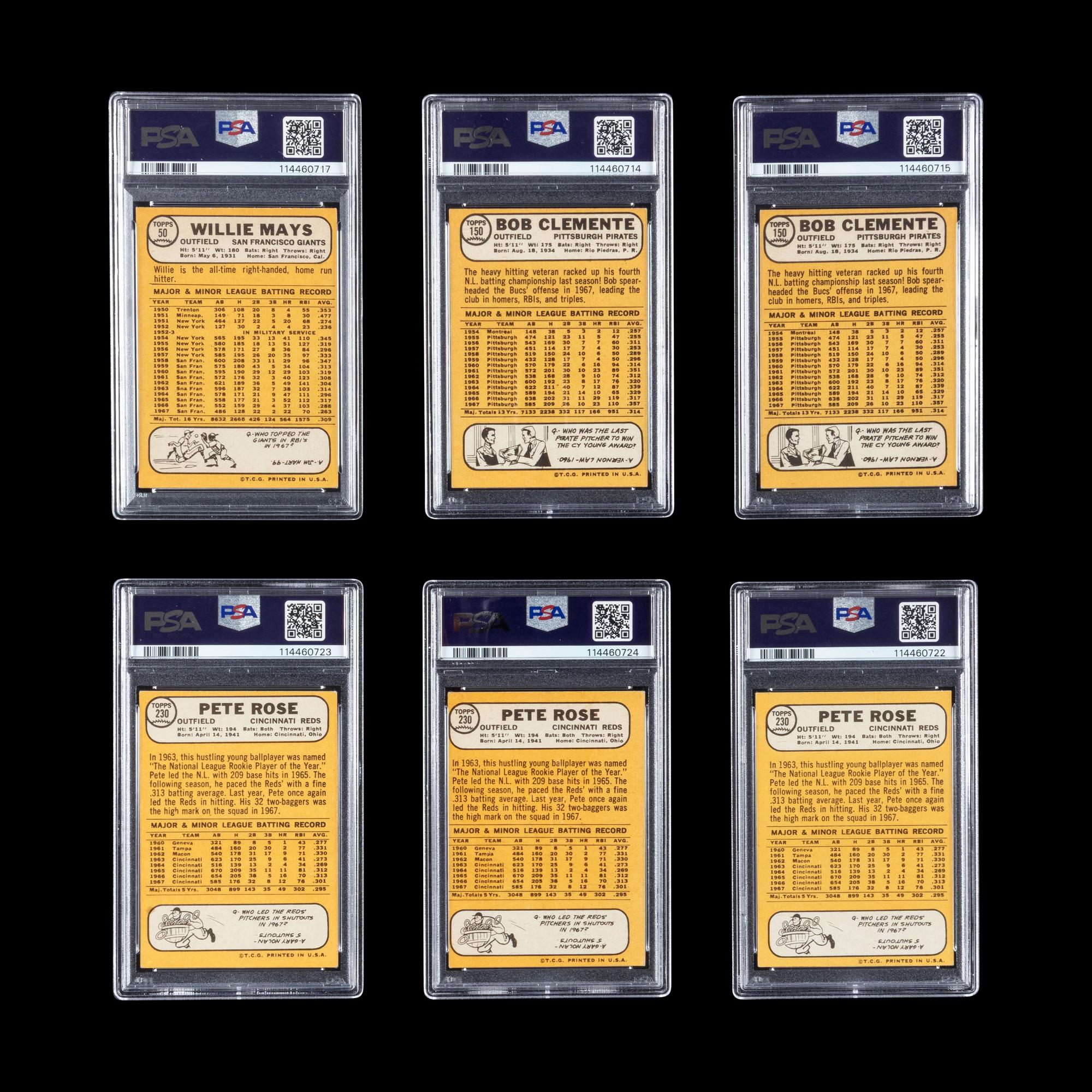 A Collection of PSA Graded 1968 Topps Halll of Fame and Notable Baseball Cards