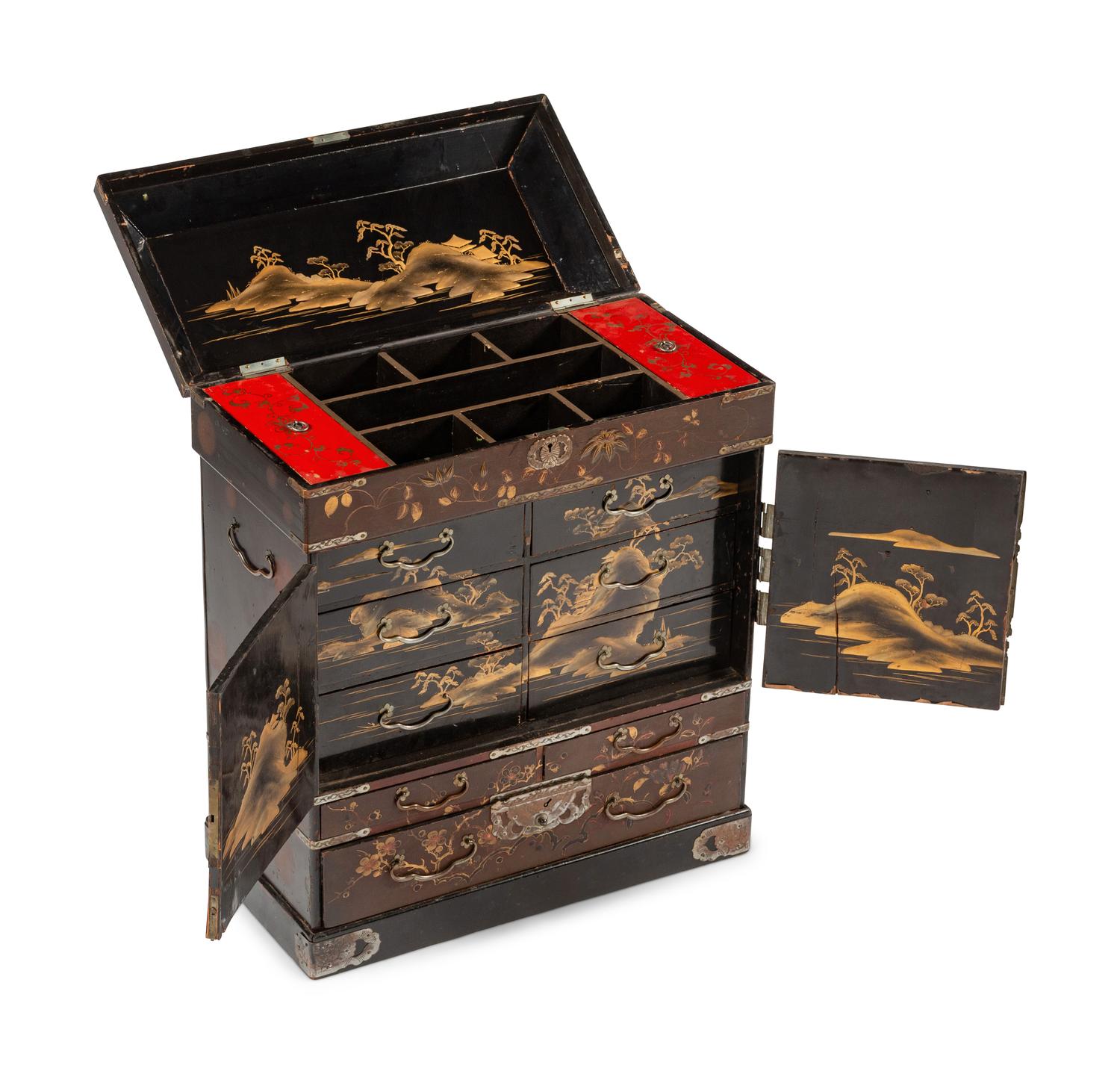 A Japanese Lacquered Table Cabinet