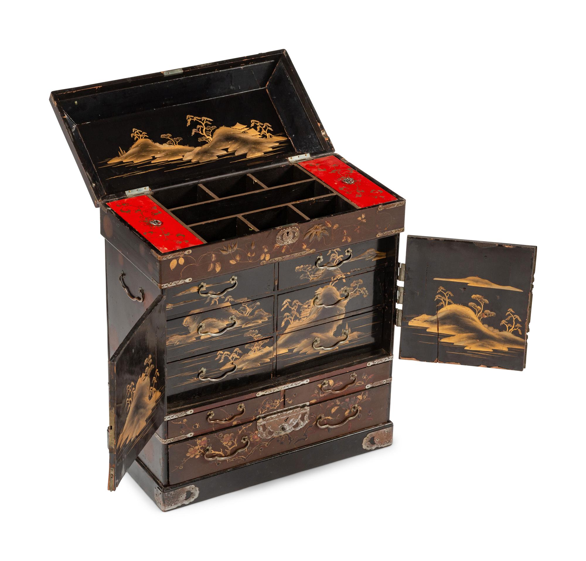 A Japanese Lacquered Table Cabinet