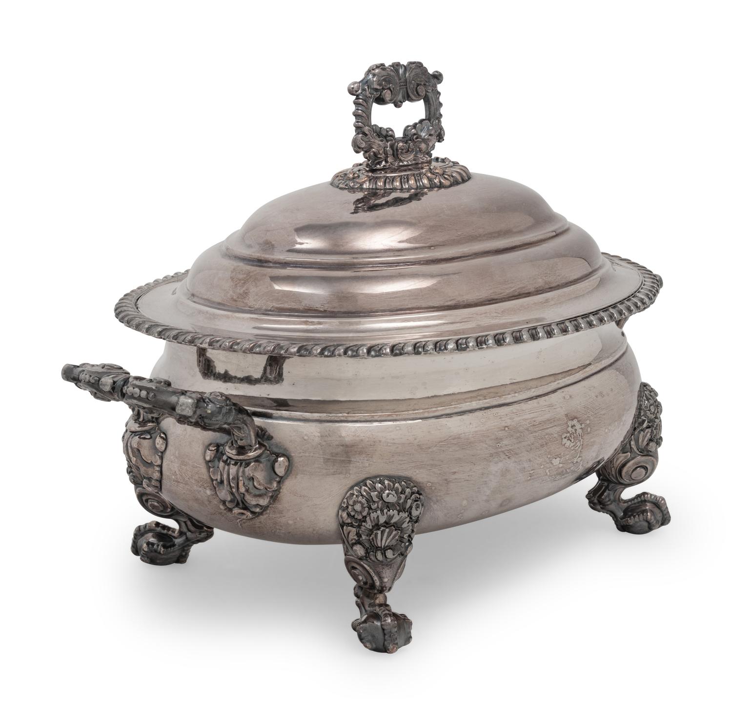An English Silver-Plate Soup Tureen