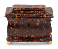 An English Tortoise Shell Tea Caddy