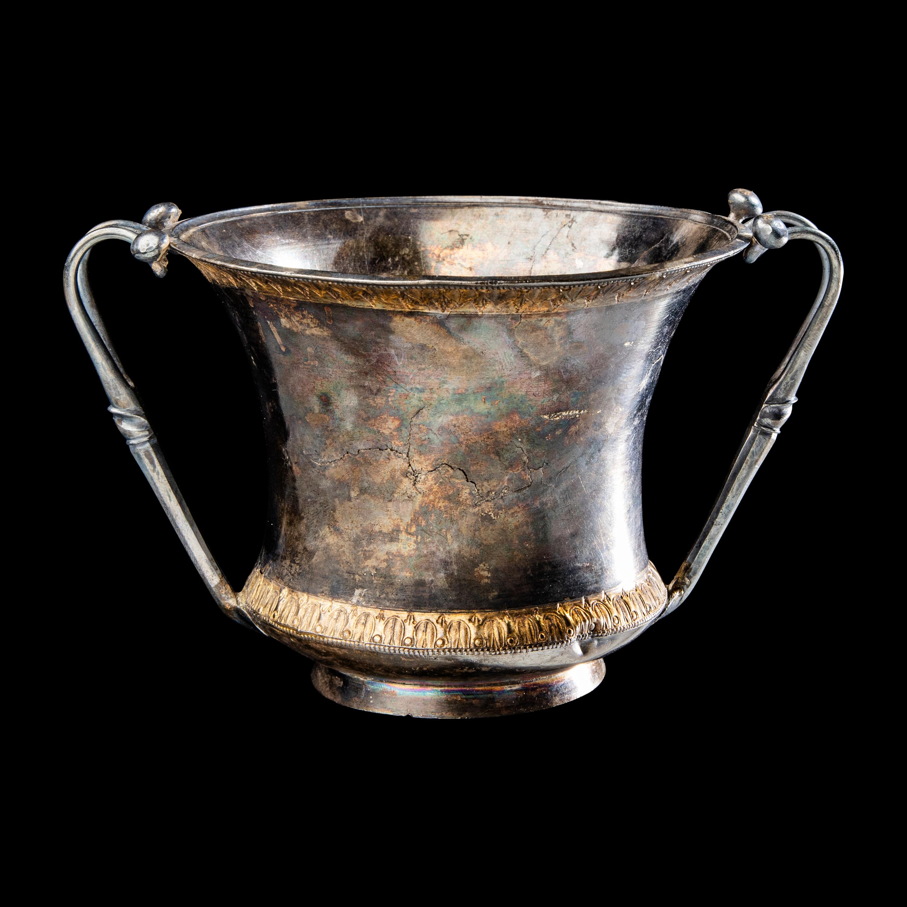 A Greek Gilt-Silver Kantharos