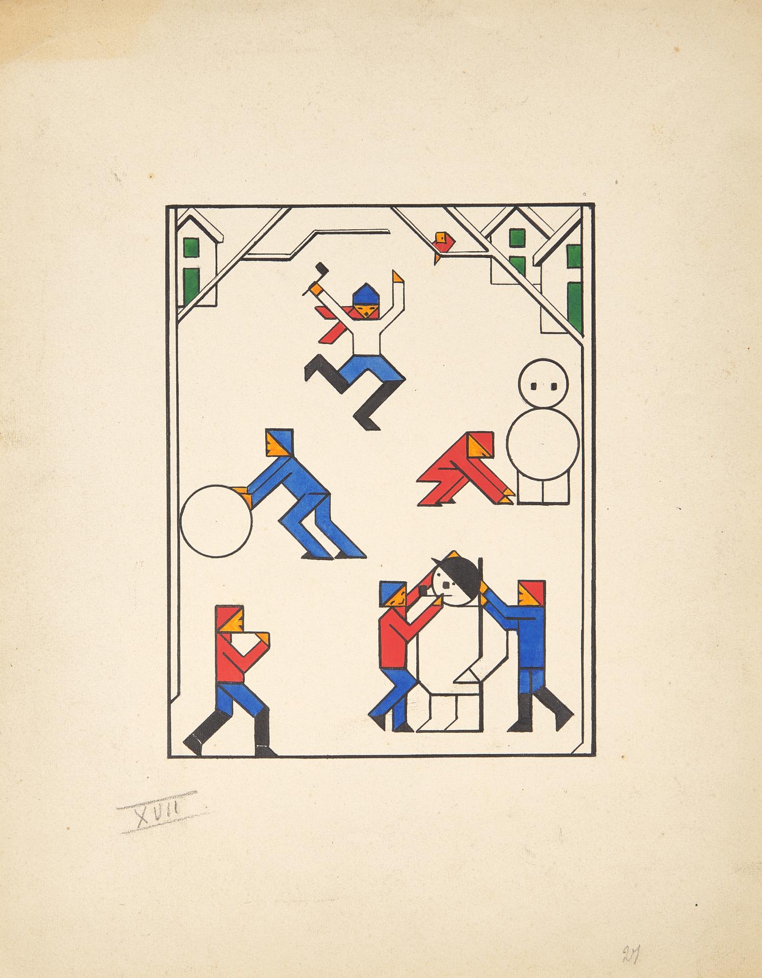 Loeber, Lou. Group of 14 Original Illustrations for "Gouden Vlinders"