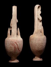 A Pair of Canosan Painted Pottery Oinochoai
