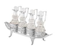 A George III Silver and Silver-Plate Cruet Set