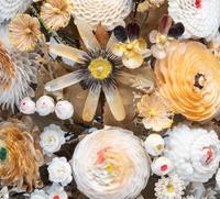 A Victorian Shell Encrusted Bouquet of Flowers