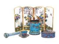 Six Japanese Cloisonné Enamel Scholar's Objects