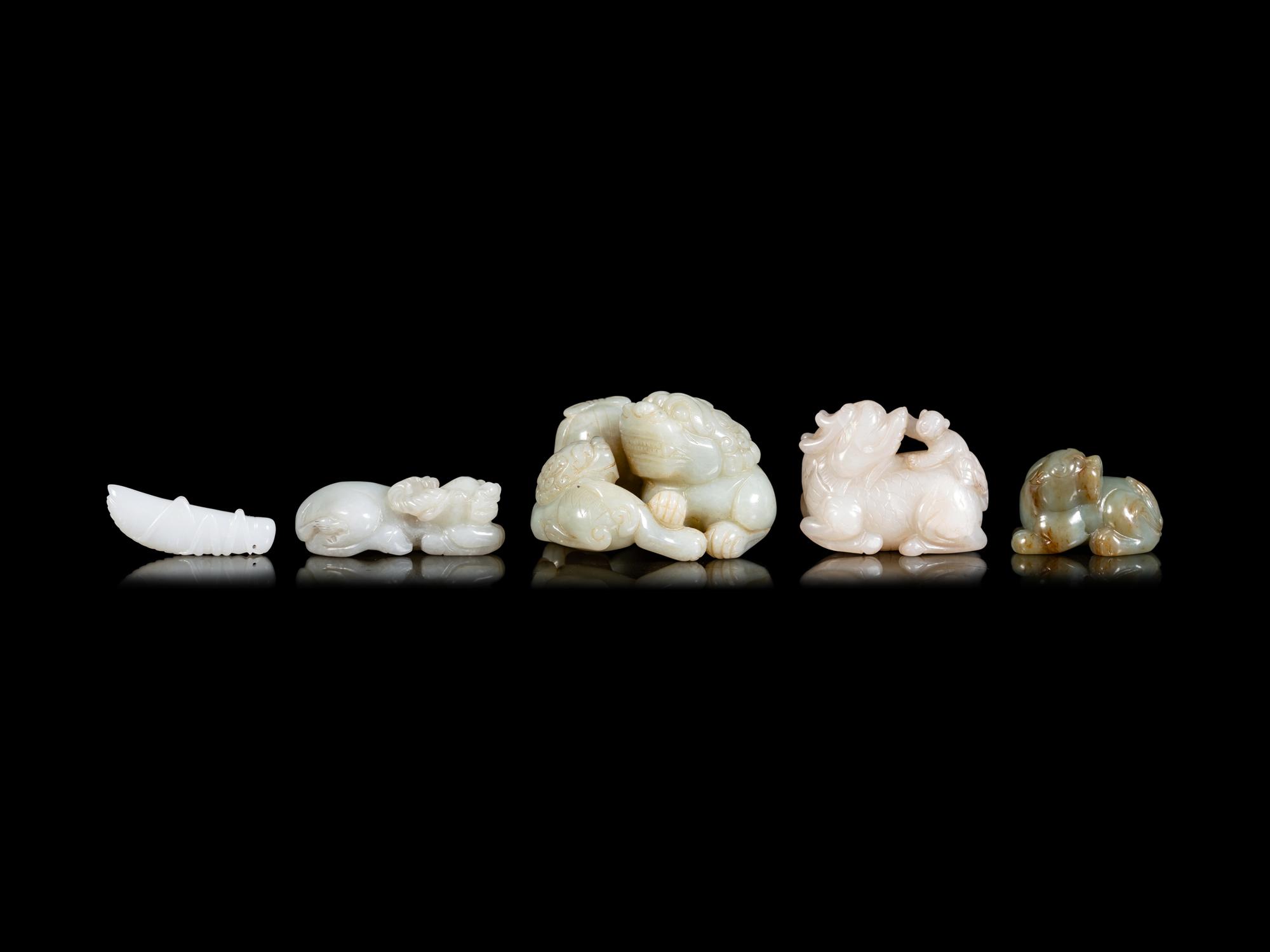 Five Chinese Jade Carvings of Animals
