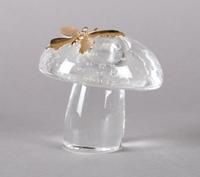 A Steuben Crystal Golden Butterfly Figure, Height 3 1/2 inches.