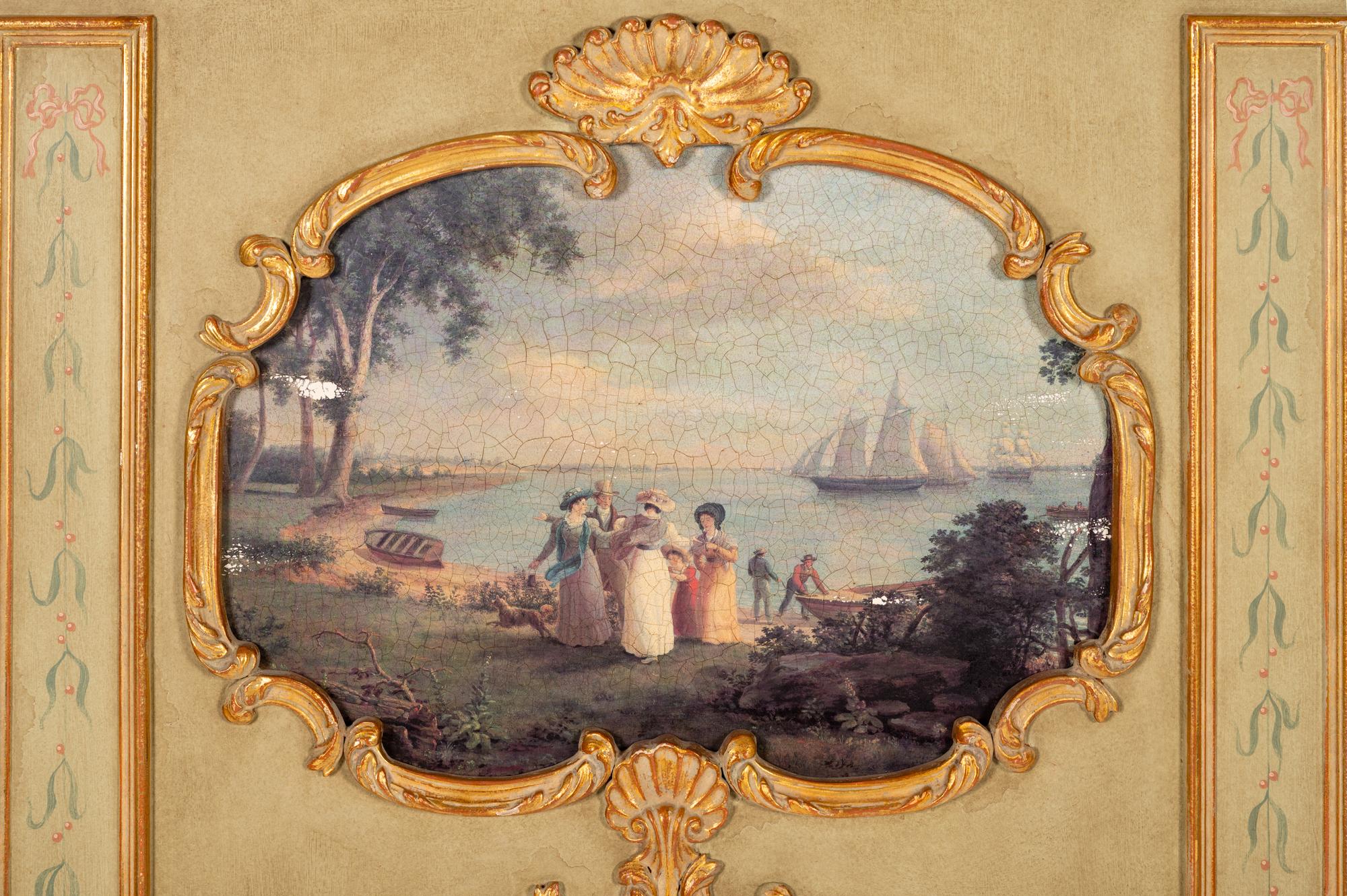 A Parcel Gilt Trumeau Mirror