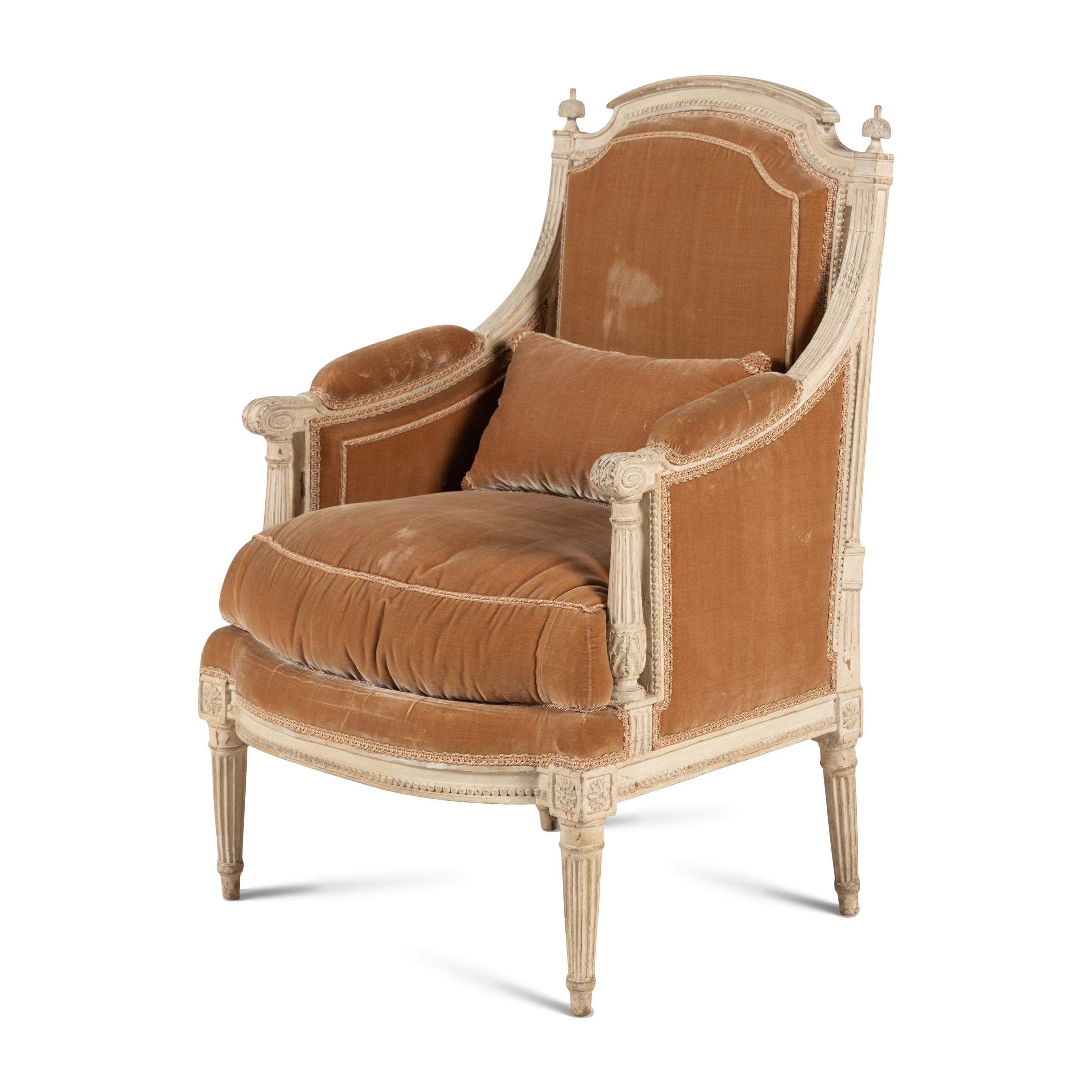 A Louis XVI Crème-Painted Bergère