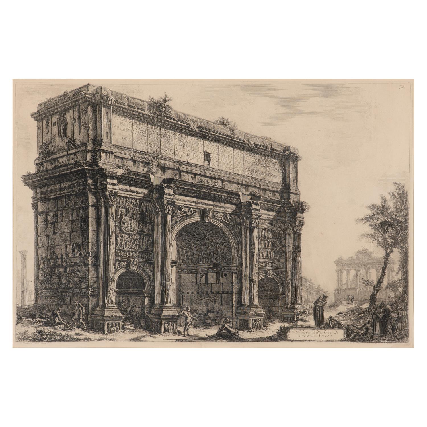 A pair of Veduta dell'Arco di Constantino; Veduta dell'Arco di Settimio Severo, from Vedute di Roma 2