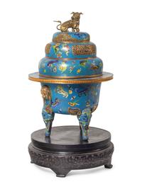 A Large Chinese Cloisonné Enamel Tripod Censer