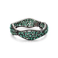 GREEN BERYL AND DIAMOND BANGLE BRACELET