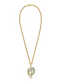 EVELYN CLOTHIER, PLIQUE-À-JOUR ENAMEL, GREEN SAPPHIRE AND DIAMOND PENDANT/NECKLACE