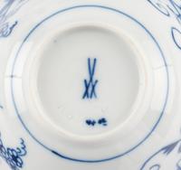 A Group of Meissen Blue Onion Teacups and Saucers