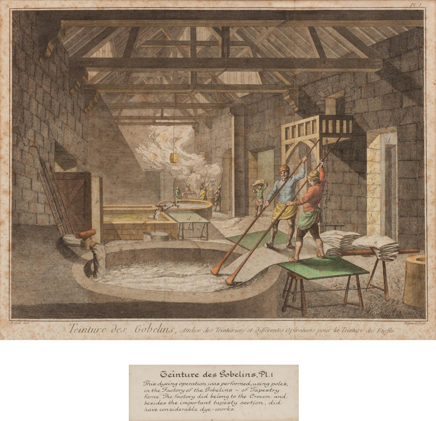 Three Color Engravings from a French Dyeing Manual