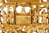 A Chinese Export Pierce Carved Giltwood Panel