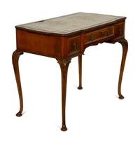 A Queen Anne Style Burl Walnut Writing Table
