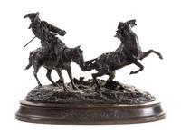 Evgeny Aleksandrovich Lansere, (Russian, 1848-1886), Capture of a Wild Kirghiz Horse