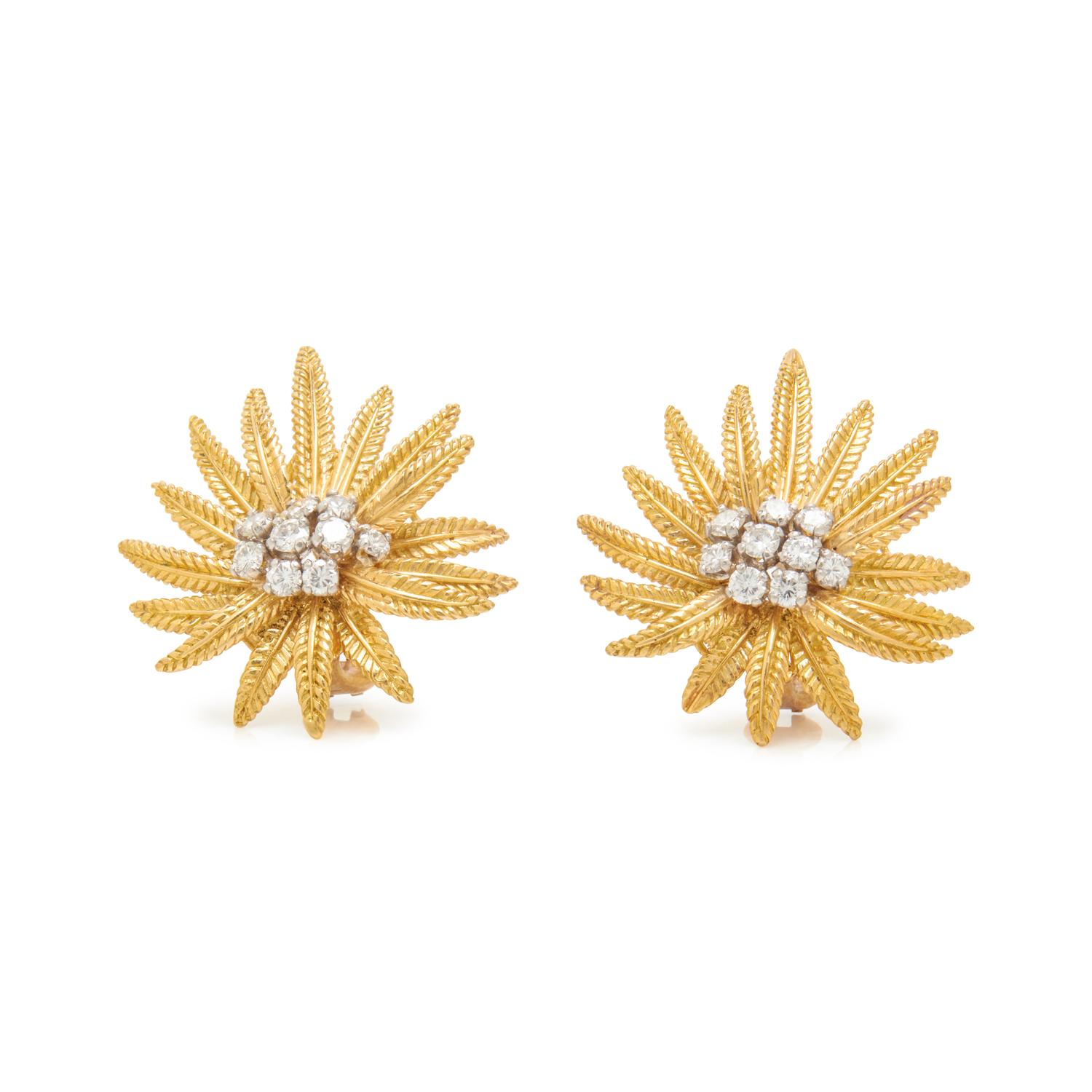 YELLOW GOLD AND DIAMOND EARRINGS