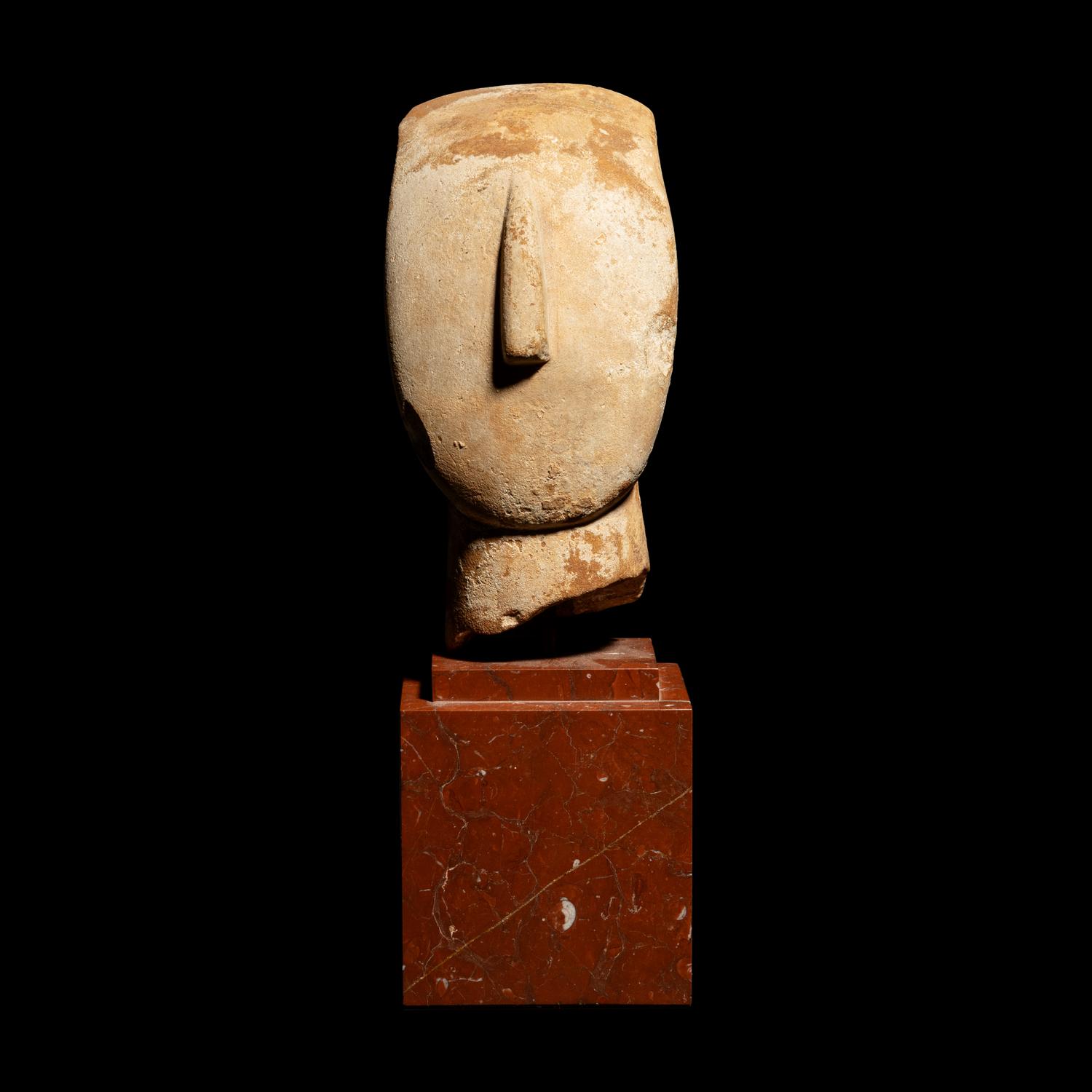A Cycladic Style Marble Head