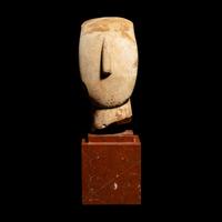 A Cycladic Style Marble Head