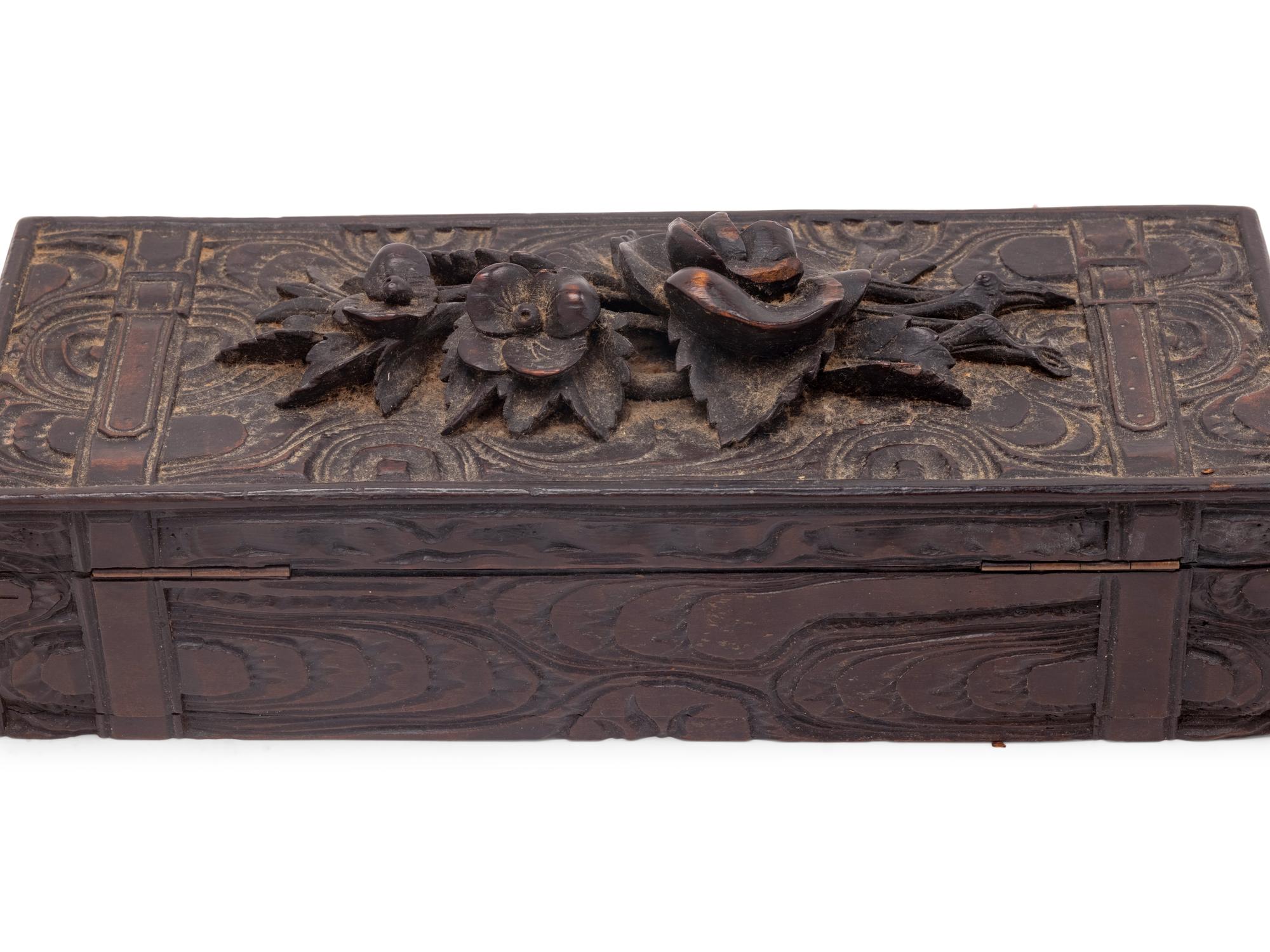 Three Black Forest Carved Boxes