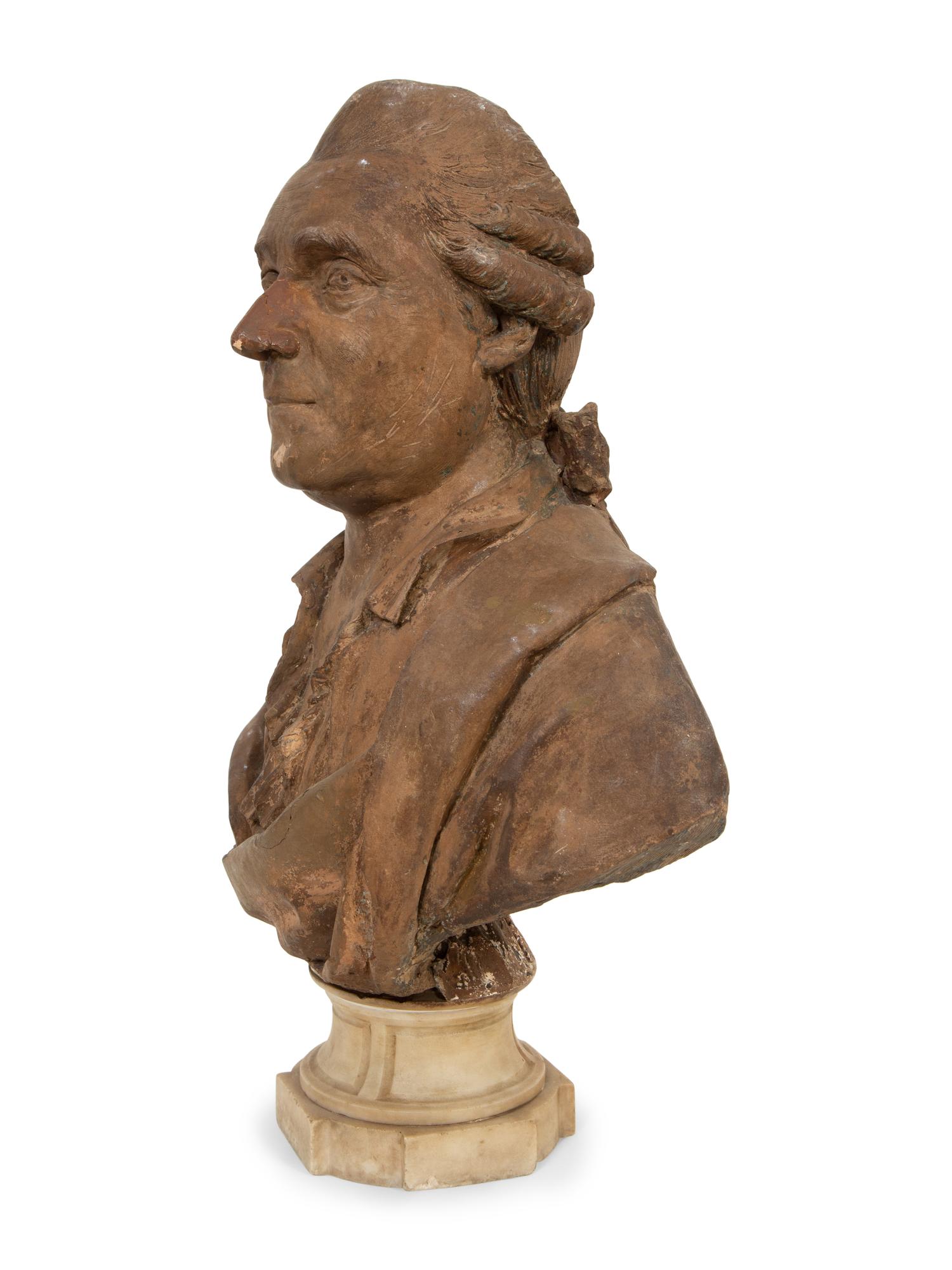 A French Terracotta Bust of a Gentleman