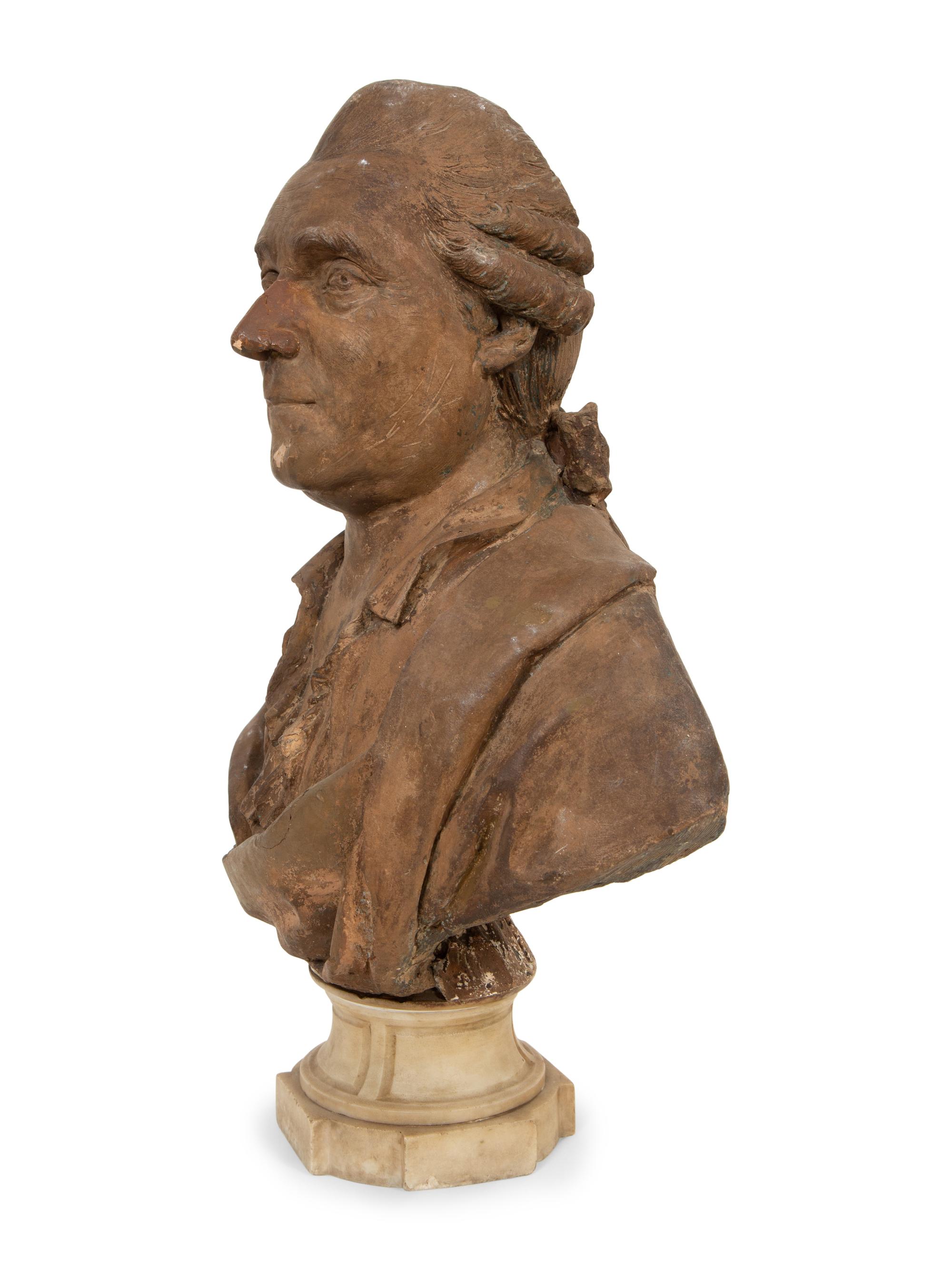 A French Terracotta Bust of a Gentleman