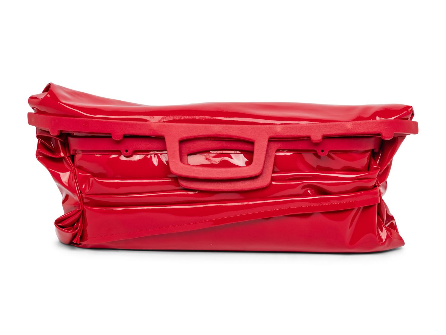 MAISON MARGIELA, RED VINYL CLUTCH — WITH DUST BAG