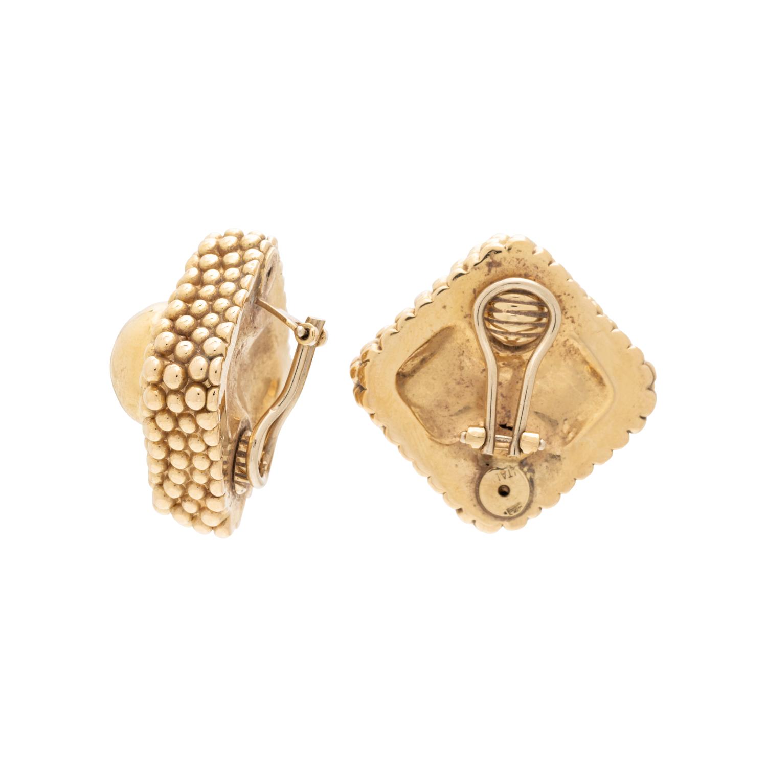 YELLOW GOLD EARCLIPS