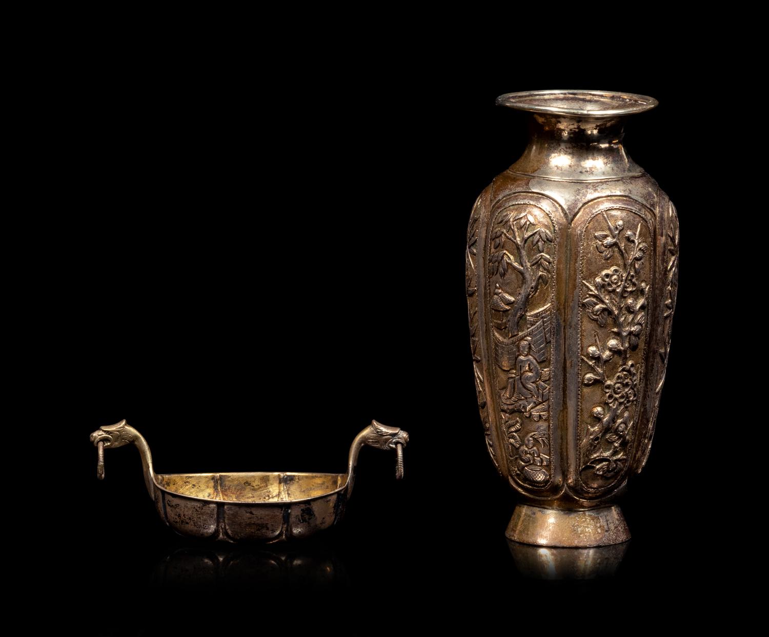Two Chinese Export Silver Wares
