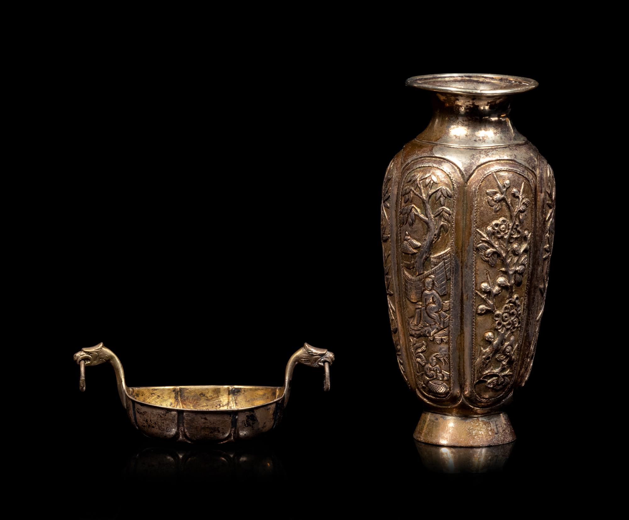 Two Chinese Export Silver Wares